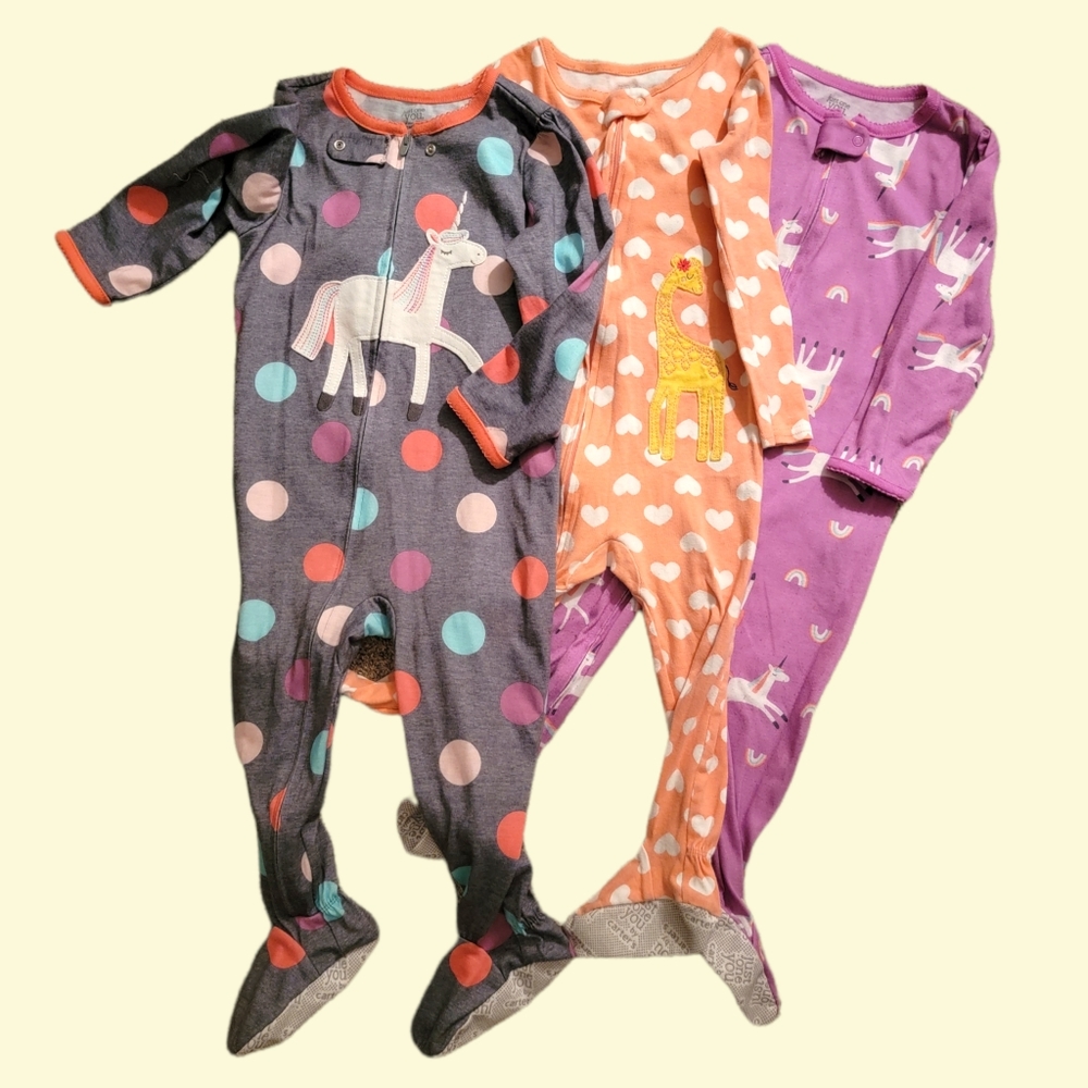 SET OF 3 - Carters footie pajamas